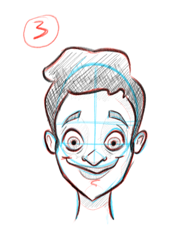 Dernière étape pour dessiner des visages de face